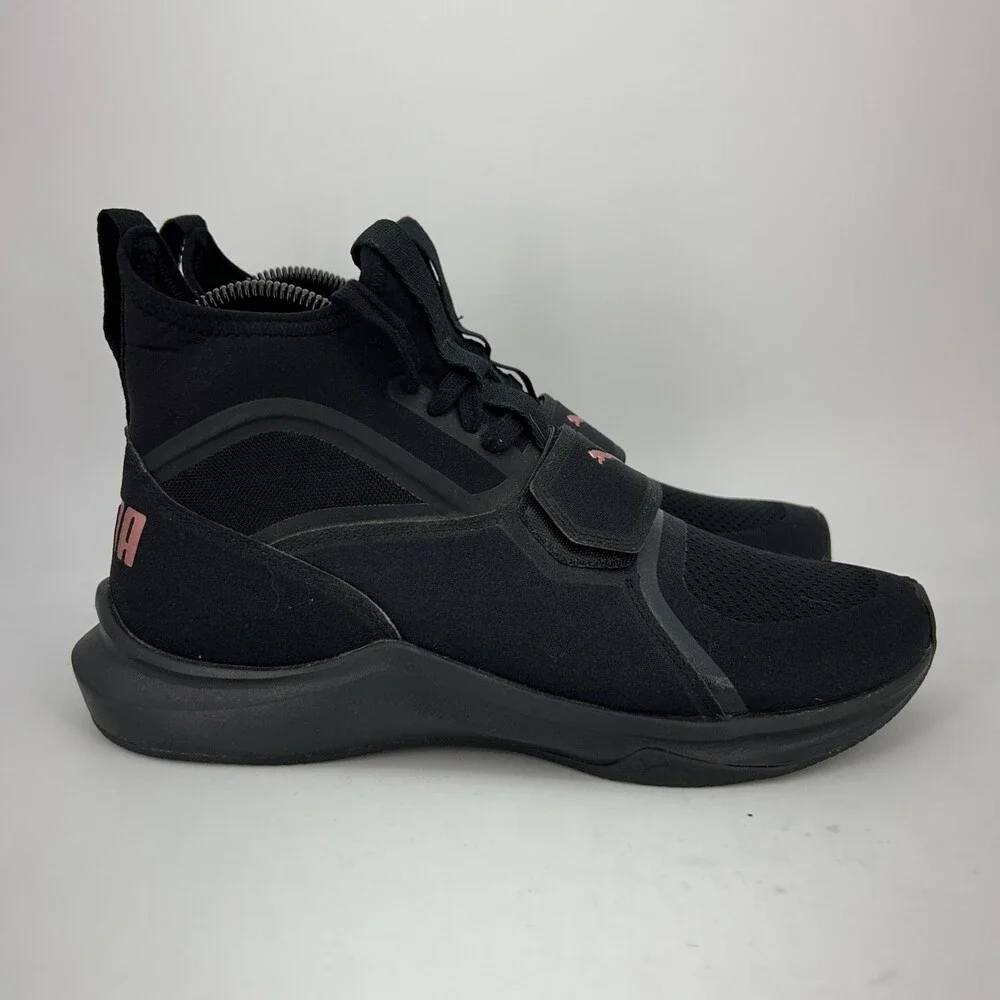 PUMA Ignite Shoes Womens Size 9 Black Mesh Mid Top Training Sneakers 190818 05